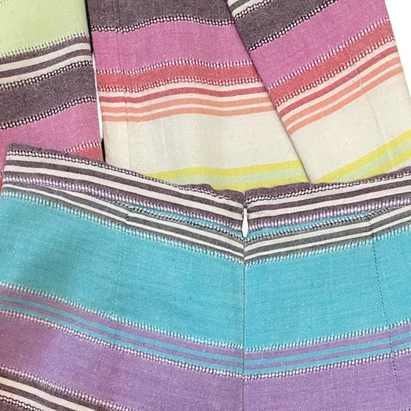 Mara Hoffman 2015 Collection Multi Color High Rise Striped Wide Leg Pant Size 8 - Picture 7 of 10